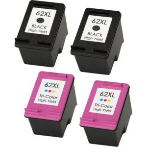 62XL High-Yield Ink Cartridge 4-Pack – 2 Black & 2 Color for Reliable, Cost-Effective Printing